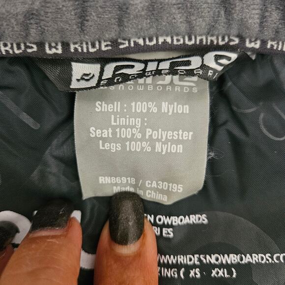 Ride Snowboards Black Ski Snow Cell 5 Series 28 x 28 Unisex Waterproof Pants - Picture 12 of 13